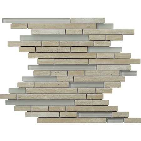 Intrend Tile Travertine Stone Eternity Linear Glass Blend NS022E